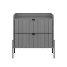 mesa de cabeceira com gaveta cinza para quarto moriah 60cm
