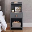 Mesa de Cabeceira com Gaveta e Prateleira Criado Quarto Mudo Box Boss