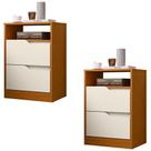 Mesa de Cabeceira com Gavetas Kit 2 Sole Flex Cinamomo/Off - Albatroz