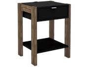 Mesa de Cabeceira com Tomada e 1 Gaveta 41x54cm Preto Tecno Mobili
