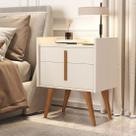 Mesa de Cabeceira Davi 1188 Pés Palito Off white - MJM Casa dos Moveis