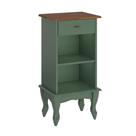 Mesa de Cabeceira de Madeira Antique com 1 Gaveta e 2 Nichos - 1049 Mesa de Cabeceira de Madeira Antique com 1 Gaveta e 2 Nichos - 1049