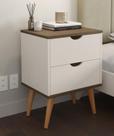 Mesa de Cabeceira Decor Criado Estilo Retrô Off White- GKMÓVEIS