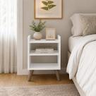 Mesa de Cabeceira Delta 3 Nichos Moderna com Pés Retrô 50cm Organizador para Quarto Mesa de Cabeceira Delta 3 Nichos Moderna com Pés Retrô 50cm Organizador para Quarto