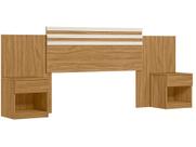 Mesa de Cabeceira Dhara 51cm 2 Gavetas Linha Cômoda Freijó Off White Moval