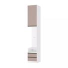 mesa de cabeceira Direito Branco 1 Porta 2 Gavetas Connect Prime Plus Luciane Móveis
