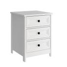 Mesa de Cabeceira Ditália 3 Gavetas DM-111 Branco Cozy