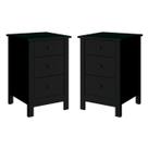 Mesa de Cabeceira Ditália Conjunto com 2 un. DM-113 Preto cozy