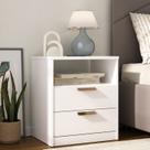 Mesa de Cabeceira Divino 2 Gavetas 100% Mdf Branco