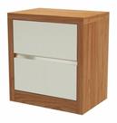 Mesa de Cabeceira Dynamo com 2 Gavetas cor Freijo com Off White - 57712