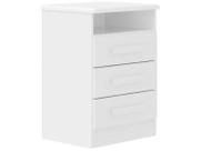 Mesa de Cabeceira em MDF e MDP 3 Gavetas com Corrediça Telescópica 70x50x40cm Portugal Lanza