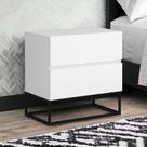 Mesa De Cabeceira Eros 45 Pés Preto Móvel MDF/MDP Com Pés De Metalon Para Quartos E Escritorios Mesa De Cabeceira Eros 45 Pés Preto Móvel MDF/MDP Com Pés De Metalon Para Quartos E Escritorios
