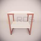 Mesa de Cabeceira Estilo Industrial MDP Metal Rosé Gold