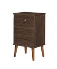 Mesa de Cabeceira Estilo Retrô 2 gavetas com Fechaduras em Aço Cor Teka