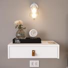 Mesa de Cabeceira Estilo Retro Dream Decor Suspensa em MDF 1 Gaveta com Puxador de material sintético Moderno Branco Mesa de Cabeceira Estilo Retro Dream Decor Suspensa em MDF 1 Gaveta com Puxador de material sintético Moderno Branco