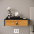 Mesa de Cabeceira Estilo Retro Dream Decor Suspensa em MDF 1 Gaveta com Puxador de material sintético Moderno Preto Nature