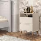 Mesa de Cabeceira Estilo Retro Pés Palito Glosh Off white - JM Casa dos Moveis