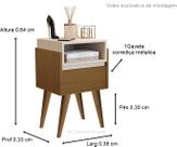 Mesa de Cabeceira Evora Plus Pés Palito Nature / Off white - Comprar moveis para sua casa