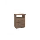 Mesa De Cabeceira Firenze 2 Gavetas Com Nicho - D' Doro Castanho Mesa De Cabeceira Firenze 2 Gavetas Com Nicho - D' Doro Castanho
