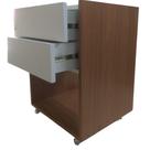 Mesa De Cabeceira Freijó Rodas De Gel 100% Mdf Com 2 Gavetas 55x40x35