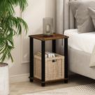 Mesa de cabeceira Furinno Simplistic Compact Amber Pine/Black
