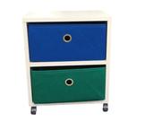 Mesa de cabeceira gaveteiro Organibox com 2 gavetas e rodízios 32x39,5x30 cm