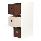Mesa de Cabeceira gaveteiro Organibox com 3 gavetas 18x55x30cm - MARROM E BEGE