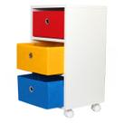Mesa de cabeceira gaveteiro Organibox com 3 gavetas e rodízios 32x56x30 cm