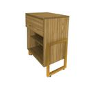 Mesa de Cabeceira Gaya Freijó 1 Gaveta Base Industrial Dourada - Vallisa Decor