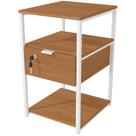 Mesa de Cabeceira Industrial Kappesberg LI046 Canela e Branco Mesa de Cabeceira Industrial Kappesberg LI046 Canela e Branco