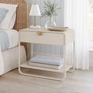Mesa de Cabeceira Industrial Orgânico 1 Gaveta 60cm Alek A03 Off White - Lyam Decor Mesa de Cabeceira Industrial Orgânico 1 Gaveta 60cm Alek A03 Off White - Lyam Decor