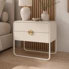 Mesa de Cabeceira Industrial Orgânico 2 Gavetas 60cm Alek A03 Off White - Lyam Decor Mesa de Cabeceira Industrial Orgânico 2 Gavetas 60cm Alek A03 Off White - Lyam Decor