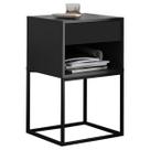 Mesa de Cabeceira Industrial Sofia Base de Aço 1 Gaveta Corrediça Telescópica e Nicho - LH Móveis Mesa de Cabeceira Industrial Sofia Base de Aço 1 Gaveta Corrediça Telescópica e Nicho - LH Móveis