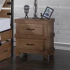 Mesa de cabeceira industrial Yardlio Adams com 2 gavetas