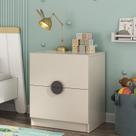 Mesa de Cabeceira Infantil com 2 Gavetas Joy Kids CabeCasa MadeiraMadeira Cinza