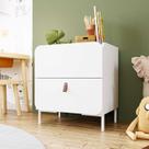 Mesa de cabeceira infantil com cantos arredondados 2 gavetas 50cm Curve BRV Móveis