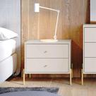 Mesa de Cabeceira Jasper 63 cm - Off White Fosco c/ Dourado Mesa de Cabeceira Jasper 63 cm - Off White Fosco c/ Dourado
