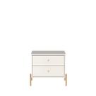 Mesa de Cabeceira Jasper 63 cm - Off White Fosco c/ Dourado Mesa de Cabeceira Jasper 63 cm - Off White Fosco c/ Dourado