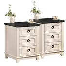 Mesa de cabeceira Joaxswe, conjunto com 2, 46 x 46 x 61 cm, 3 gavetas, branca