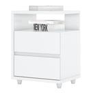 Mesa de Cabeceira Lacy Branco Brilho Henn