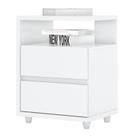 Mesa de Cabeceira Lacy Branco Brilho Henn