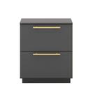 Mesa de Cabeceira Lateral Compacta 2 Gavetas 50cm Dubai Alasca - MABE MAGAZINE