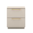 Mesa de Cabeceira Lateral Compacta 2 Gavetas 50cm Dubai Fendi - MABE MAGAZINE
