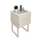 Mesa de Cabeceira Lateral de Apoio Penteadeira Square Off White Laca