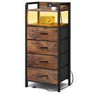 Mesa de Cabeceira Lazzanto com Luz LED e Carregador USB Mesa de Cabeceira Lazzanto com Luz LED e Carregador USB
