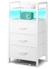 Mesa de Cabeceira Lazzanto com Luz LED e Portas USB Mesa de Cabeceira Lazzanto com Luz LED e Portas USB