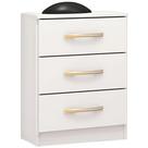 Mesa de Cabeceira Leme com 3 Gavetas Primicias Cor Branco