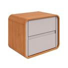 Mesa de Cabeceira Loop 2 Gavetas Amêndoa e Off White