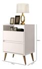 Mesa de Cabeceira Lotus 2 gavetas Off white - Comprar Moveis em Casa