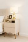 Mesa de Cabeceira Lotus 2 gavetas off white